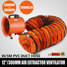 12 Extractor Fan Blower Portable 5m Duct Hose Ventilator Industrial Air Mover