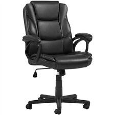 Office Leather Chair Executive Desk Chair High Back Computer Swivel Chair Black
