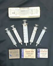 Vintage Set Of 6 Glass Syringes With 3 Boxes Of Hypodermic Needles