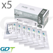 5 Collagen Monofilament Plain Catgut Sterile Sutures 12pcs 20mm Reverse Cutting