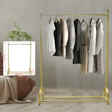Gold Metal Clothing Floor Garment Display Stand Clothes Hanger Organizer Rack Us