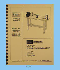 Sears Craftsman 12 Wood Lathe 113228000 Amp 113228160 Op Amp Parts Manual 1128