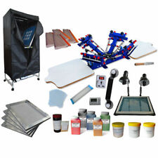Diy 4 Color 2 Station Silk Screen Printing Kit Drying Cabinet Exposure Unit Ampink