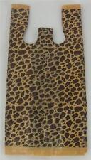 500 Leopard Print Design Plastic T Shirt Retail Shopping Bags Handles 8x5x16