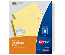 Avery 8 Tab Binder Dividers Insertable Clear Big Tabs 1 Set 11112