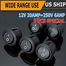 5x Rocker Switches 12v Round Toggle On Off 12 Volt Car Snap In Switch