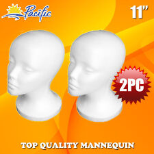 2 Pcs 11 Styrofoam Foam Mannequin Manikin Head Wig Display Hat Glasses