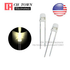 100pcs 3mm Transparent Led Water Clear Warm White Light Diodes Round Top