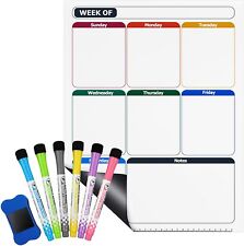 Dry Erase Calendar Whiteboard Amp 6 Fine Point Markers For Fridge Weekly Organizer