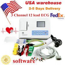 Digital 3 Channel 12 Lead Ecg Machine Ekg Electrocardiograph Software Us Seller