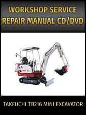 Takeuchi Tb216 Mini Excavator Service Repair Manual On Cd