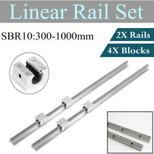 2x Sbr10 300 1000mm Linear Rail Slide Guide 4x Sbr10uu 10mm Slide Block Bearing