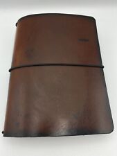 Speckled Fawns Dark Brown Leather Travelers Notebook With Four Brown Elastics A5