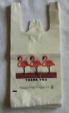 Flamingo Thank You T Shirt Plastic Shopping Bags Handles 6x3x13 Lot 500