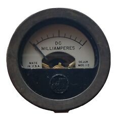 Vintage Dejur Model 112 0 1 Direct Current Dc D C Milliampres Panel Meter
