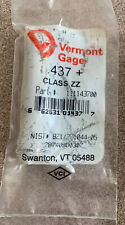 Vermont Gage Pin Plug Gage 437 Plus Class Zz 52100 Alloy Tool Steel