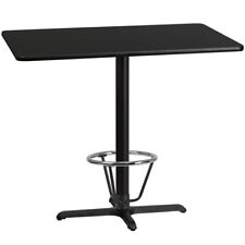 30 X 48 Restaurant Bar Height Table With Black Laminate Top And Foot Ring