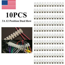 10pcs 3a 12 Position Dual Row Terminal Strip Screw Terminal Barrier Block