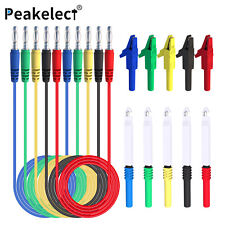 New Listing4mm Banana To Banana Plug Test Lead Kit With Wire Piercing Probe Alligator Clip