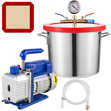 2 Gallon Vacuum Chamber Amp 4 Cfm Single Stage Pump Degassing Silicone Kit 13hp