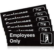 6pcs Employees Only Aluminum Durable Sign 9 X 3 For Business Office Restaurant