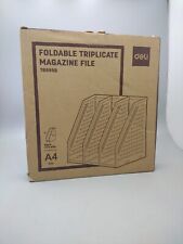 Deli Foldable Triplicate Magazine File A4 78995b Rapid Assembly Light Grey