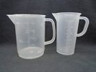 2 Kartell Plastic 250ml And 500ml Graduated Beakers W Handle Pour Spout