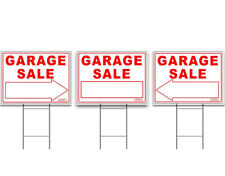 Large Garage Sale Signs 3 Pack Kit 24x18 Double Sided Free Stakes
