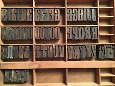 Antique Wood Letterpress Printing Press Type Block Letters Typeset Blocks 66 Pc