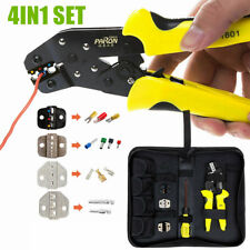 4 In 1 Wire Crimper Crimping Tool Kit Pliers Set Cutter Ratcheting Terminal Tool