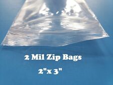 2x 3 Clear 2 Mil Plastic Zip Seal Bag Reclosable Top Lock 2mil Small Baggies