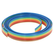 1pcs Rainbow Color Copper Flat Ribbon Cable Wire Conductors Universal 127mm