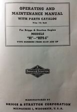 Briggs Stratton Wi Wipr 6 Hit Miss Engine Owner Parts Amp Service Repair Manual