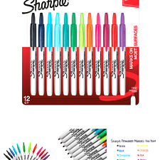 Sharpie 32707 Retractable Permanent Markers Fine Point Assorted Colors 12