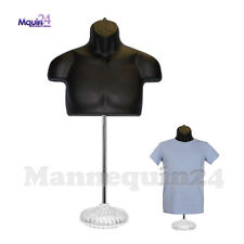Male Torso Body Dress Form Mannequin Black With Stand Amp Hanging Hook