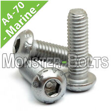 M8 Stainless Steel Button Head Socket Cap Screws A4 316 Marine Coarse 125