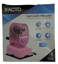 New X Acto Vacuum Mount Manual Pencil Sharpener Pink Portable For Home Or Office