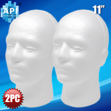 New Male Styrofoam Foam Mannequin Manikin Head 11 Wig Display Hat Glasses 2pc