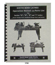 South Bend Lathe Series O N R T Amp Junior Operation Amp Parts List Manual 1741