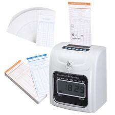Used W Employee Attendance Punch Time Clock Payroll Recorder With 100 Cards