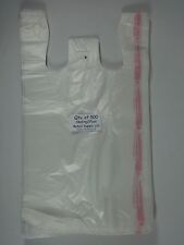 500 Qty Milky Clear Plastic T Shirt Bags With Handles 115x6x21 Retail Shopping