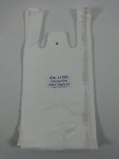 500 Qty White Plastic T Shirt Retail Shopping Bags With Handles 8x5x16 Sm
