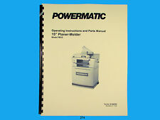 Powermatic Model Pm15 Planer Molder Operating Instruct Amp Parts Manual 274