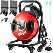Drain Cleaner Machine Electric Drain Auger 50ftx12in Cable 250w Withwheels