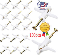 100pcs Self Drilling Drywall Anchors With Screws Kit Strong Hold Us