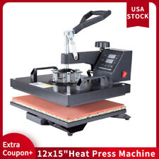 Digital Heat Press Machine T Shirt Sublimation 360 Swing Away Transfer 12x15