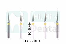 10pcs Dental Diamond Burs Fg Needle Taper Tc 20ef Extra Fine Grit High Speed