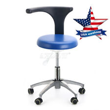 Dental Doctor Assistant Stool Medical Mobile Chair Adjustable Height Pu Leather