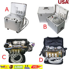Portable Dental Unit With Air Compressor Suction System 3 Way Syringe Moblie Ce
