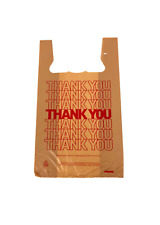 T Shirt Thank You Plastic Retail Carry Out Take Away Check Out Bag 15x7x26